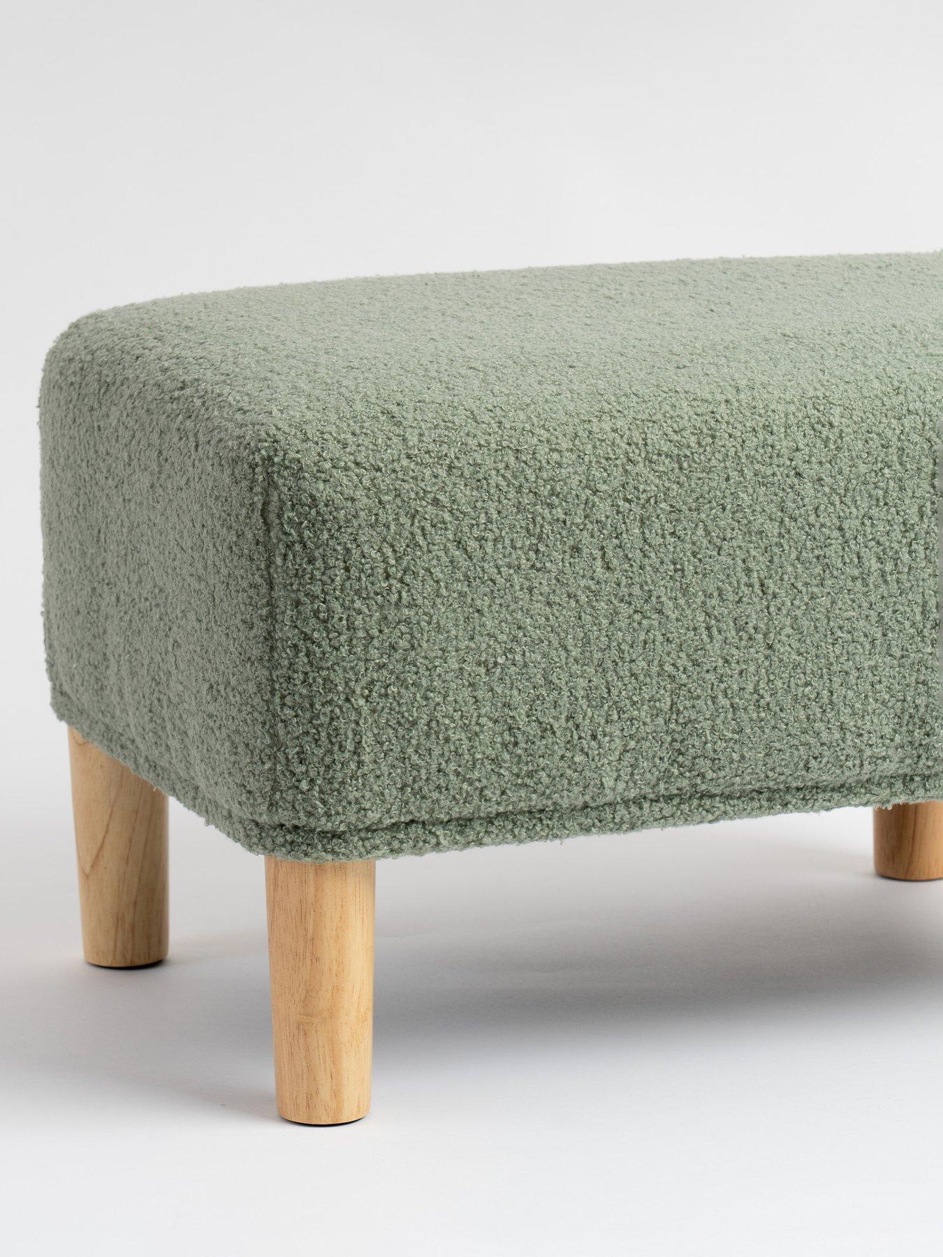  image of scottish-everlastings-howorth-boucle-foot-stool-light-green