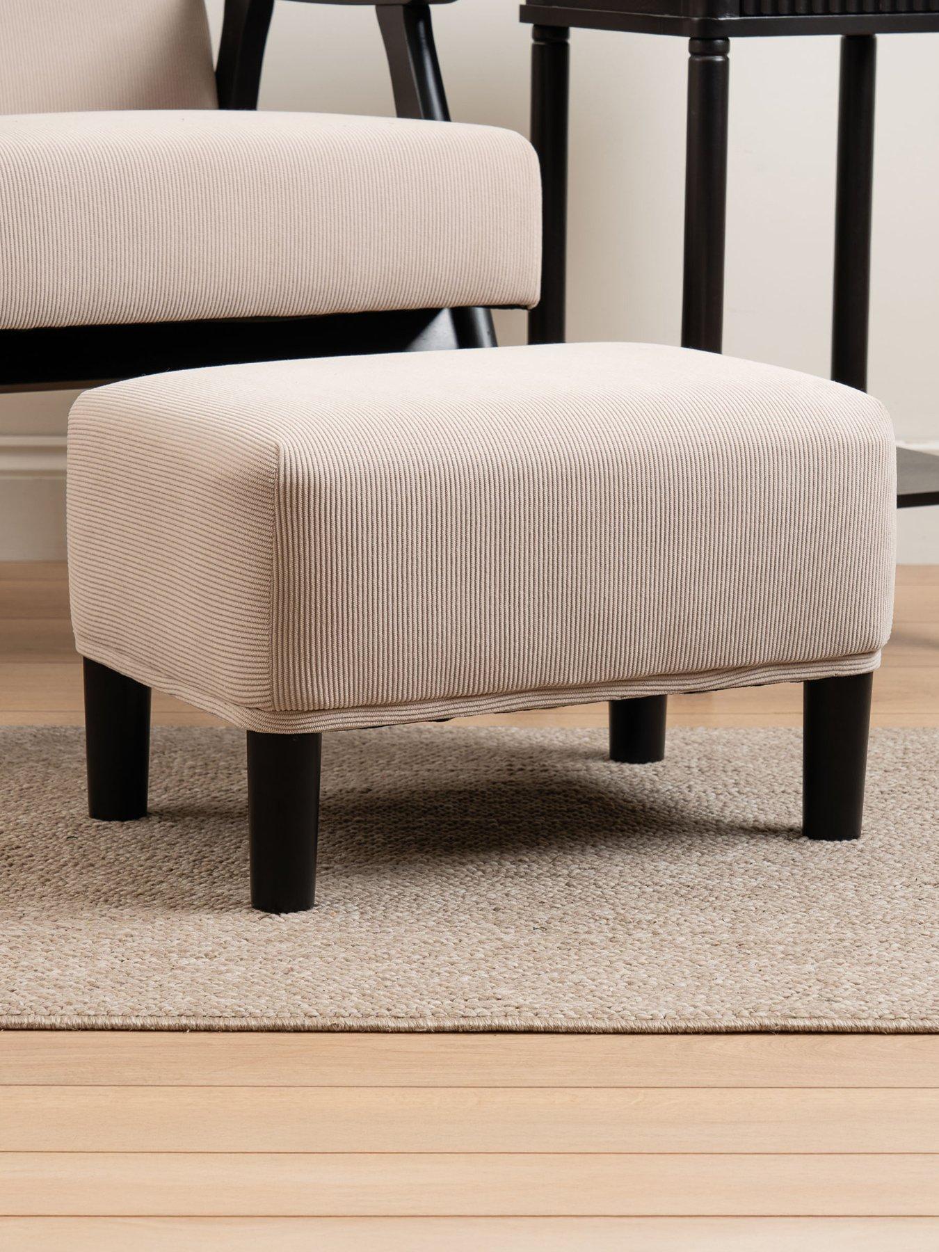 Scottish Everlastings River Cord Foot Stool - Beige
