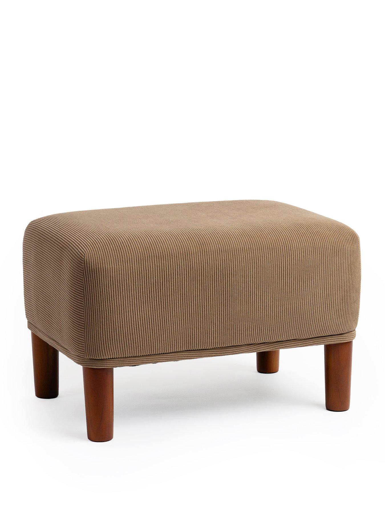 Image 2 of 3 of Scottish Everlastings Howorth Cord Fabric Foot Stool - Taupe