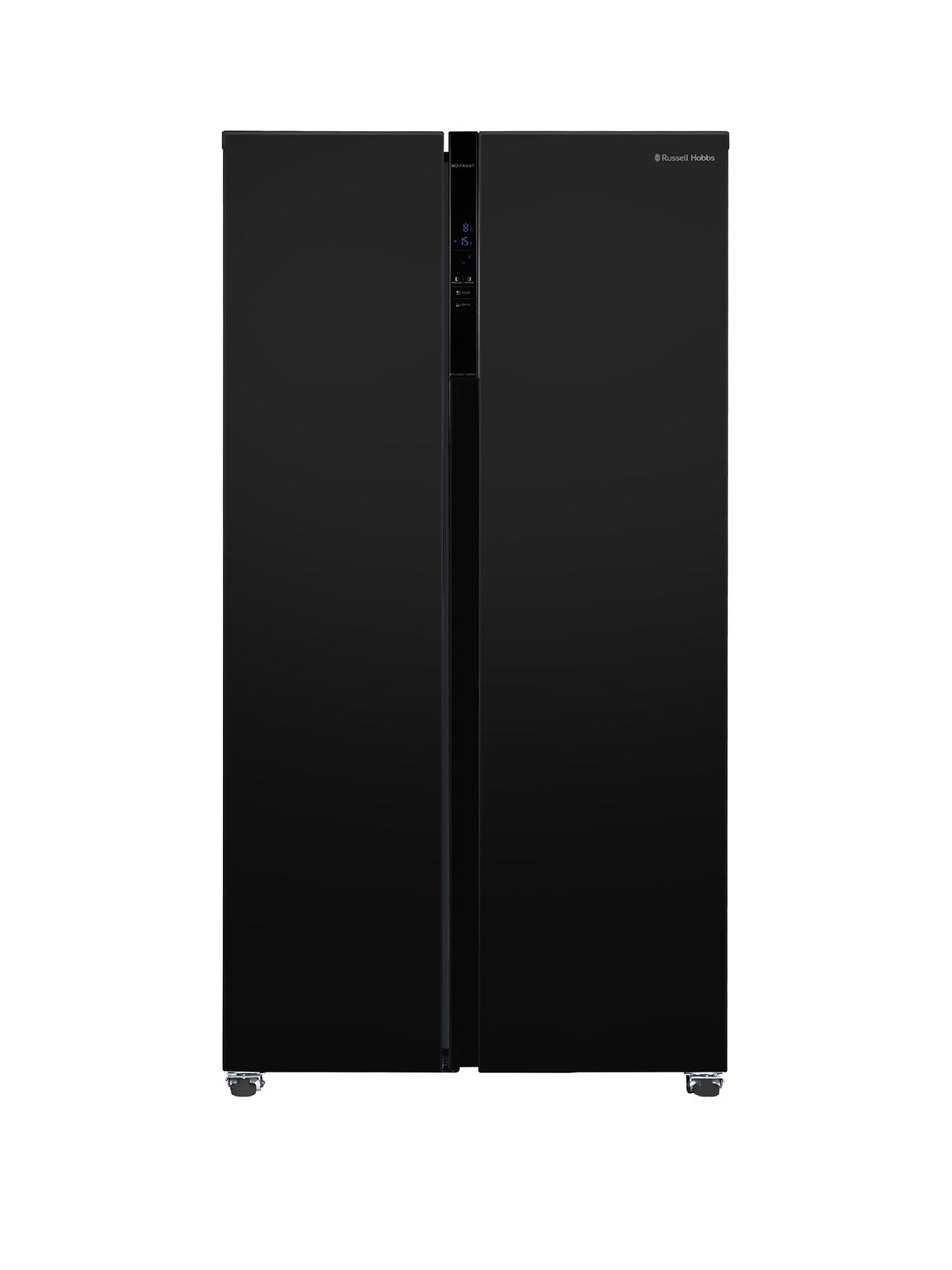  image of russell-hobbs-rh90aff201b-177cm-high-90cm-wide-freestanding-slimline-american-fridge-freezer-in-black