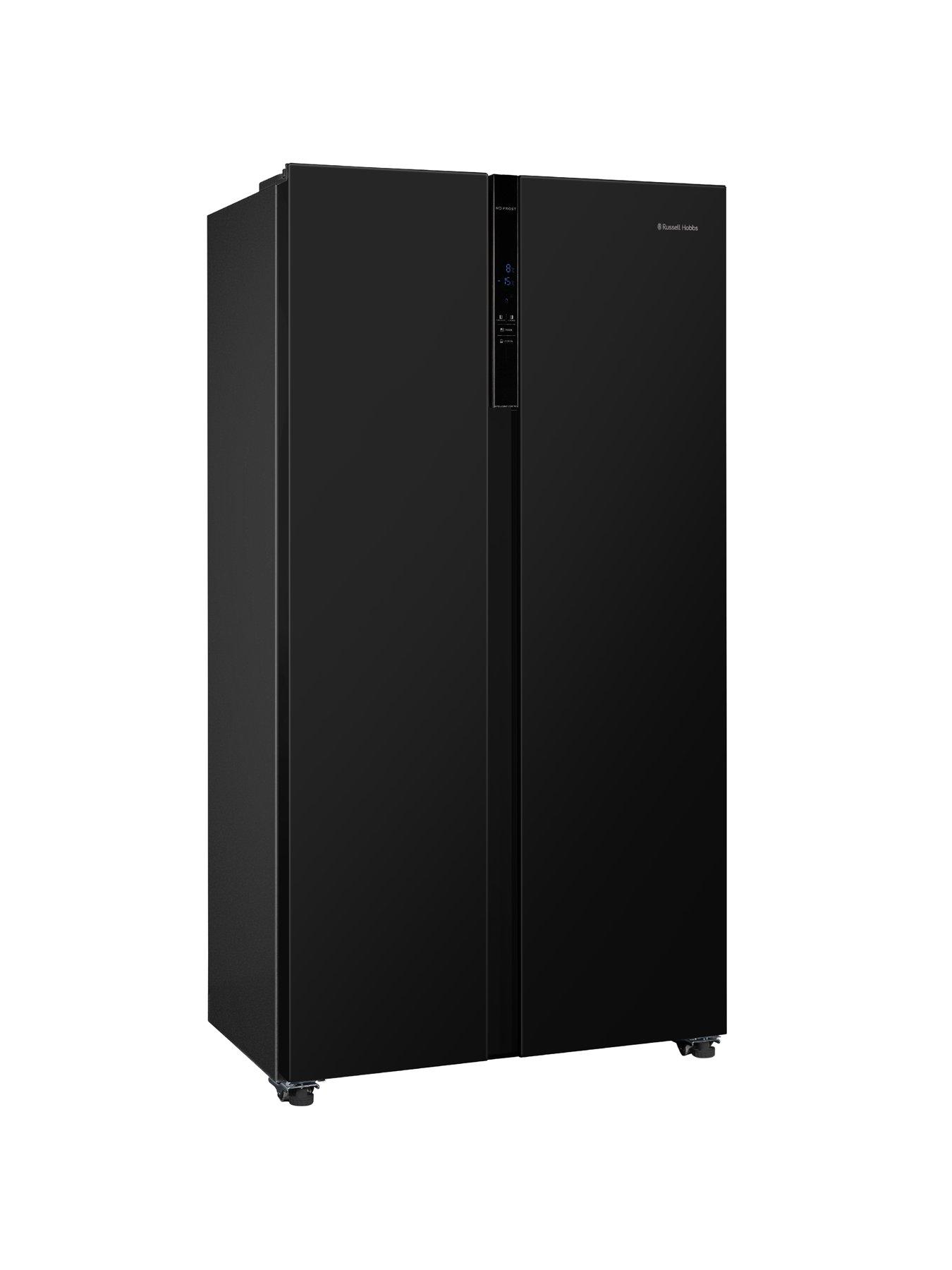  image of russell-hobbs-rh90aff201b-177cm-high-90cm-wide-freestanding-slimline-american-fridge-freezer-in-black