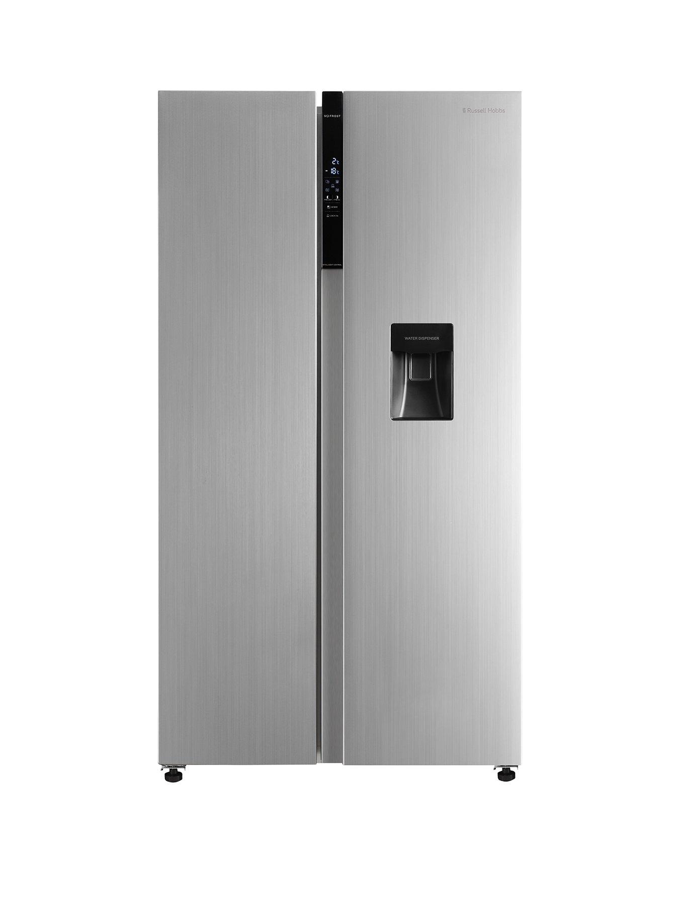 Russell Hobbs RH90AFF201SS-WD 177cm high 90cm wide freestanding slimline American Fridge Freezer with Water Dispenser Stainless Steel