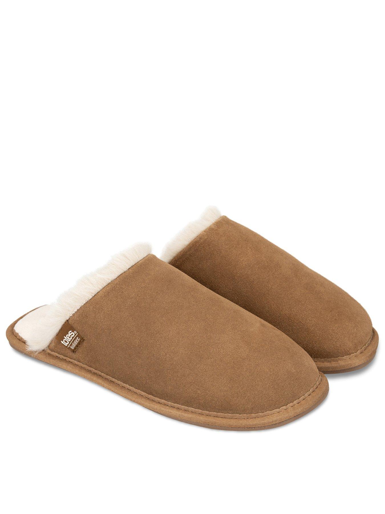 Totes Isotoner Ladies Real Suede Mule With Water Repellency - Sand