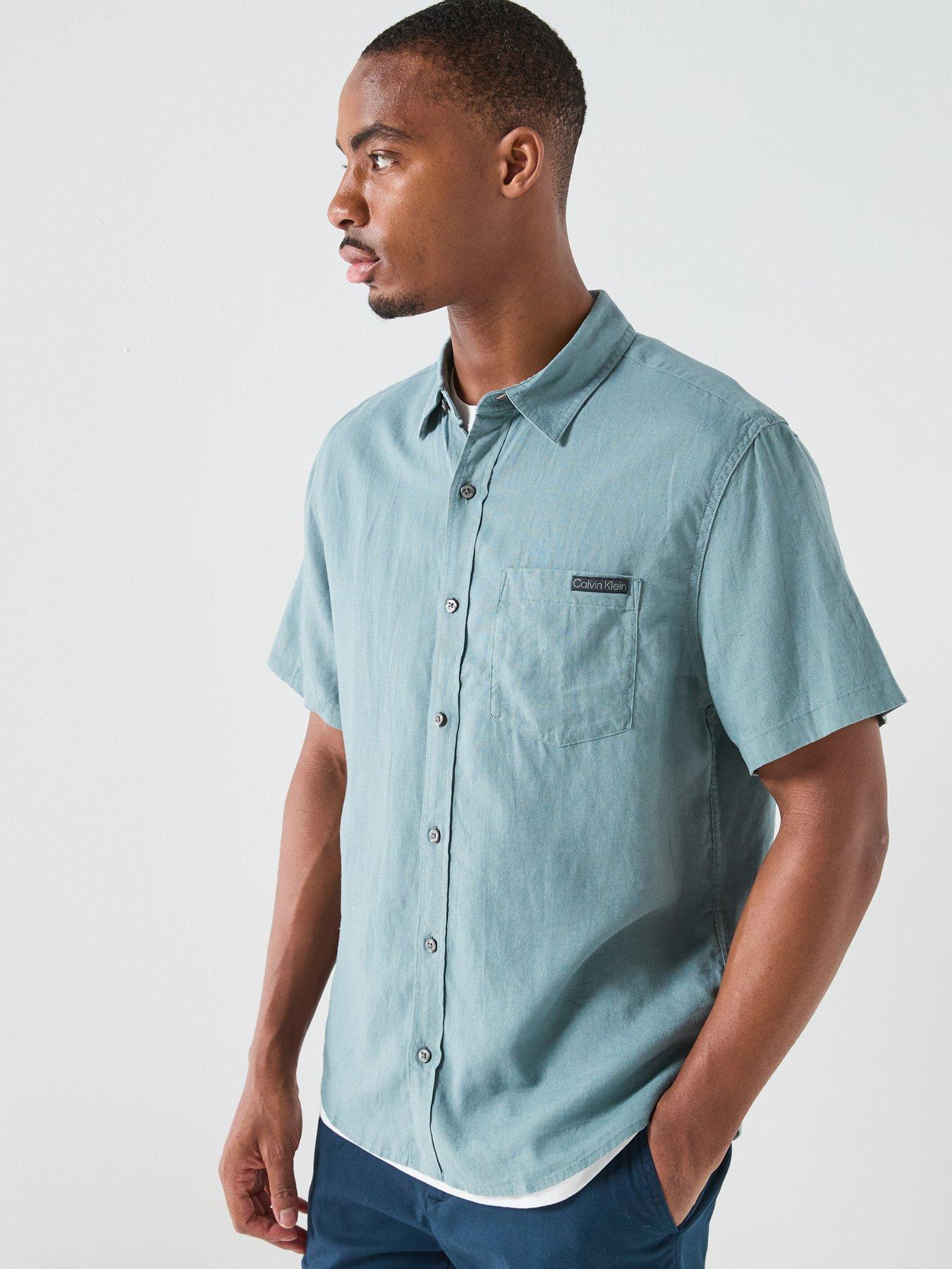 Calvin Klein Jeans Calvin Klein Jeans Causal Linen Short Sleeve Shirt -frosted Spruce