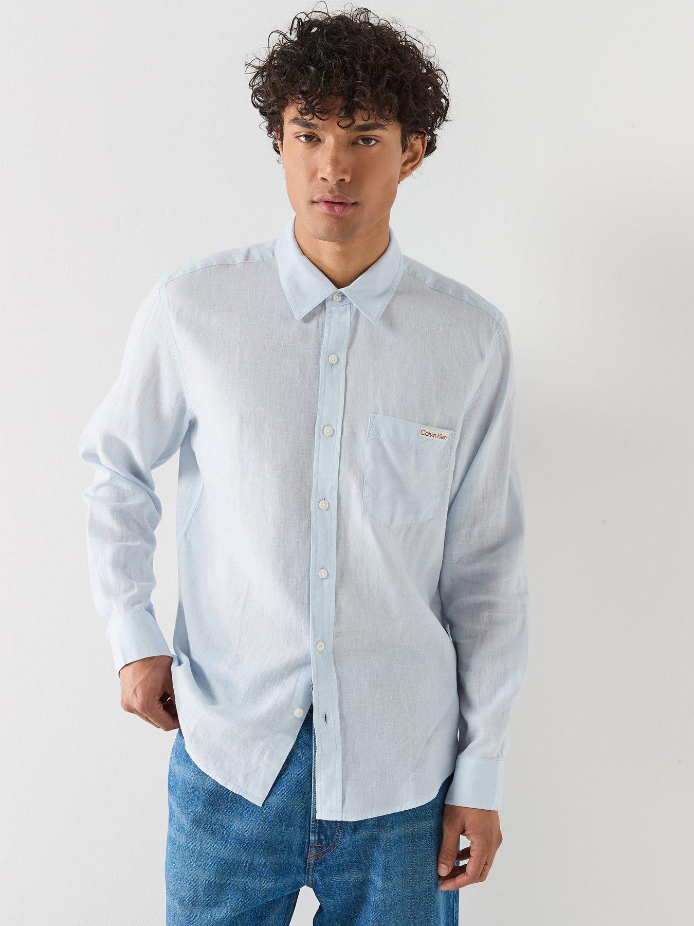 Calvin Klein Jeans Casual Linen Shirt - Plein Air - Blue