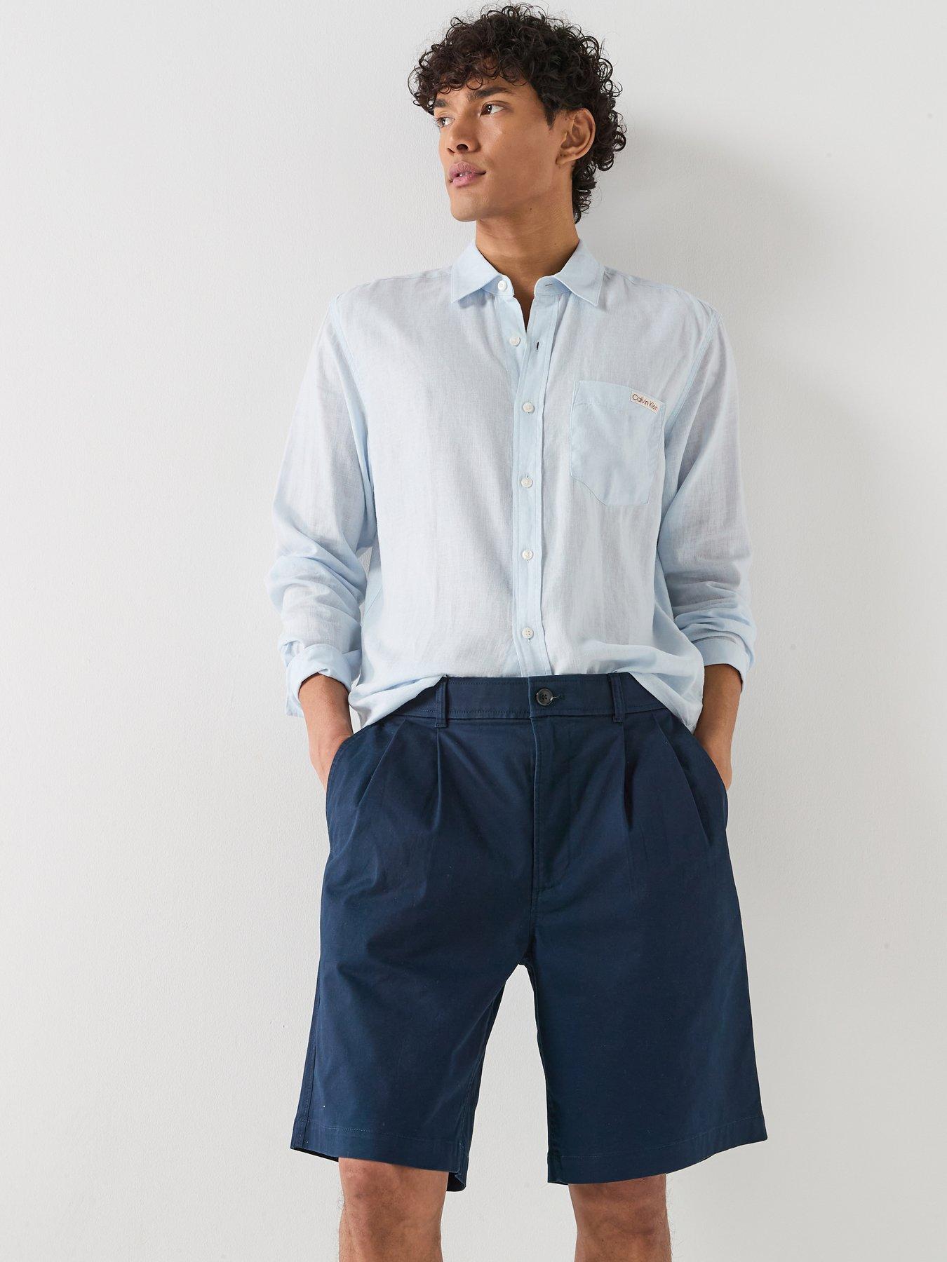 Calvin Klein Jeans Washed Relaxed Cotton Chino Shorts - Dark Sapphire