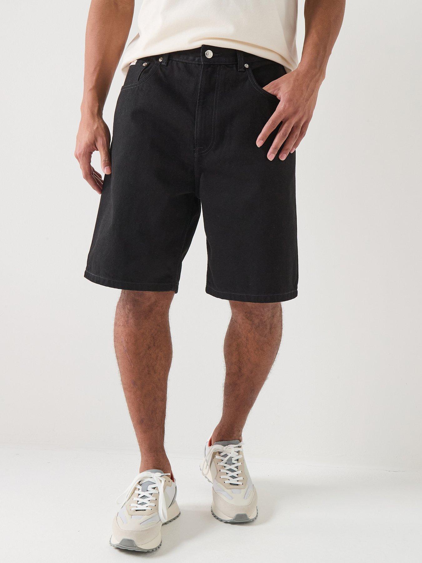 Calvin Klein Jeans 90s Relaxed Fit Oil Slick Denim Shorts - Black