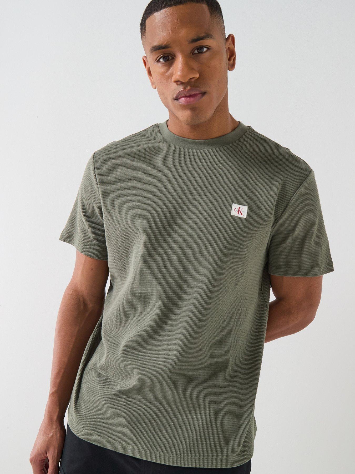 calvin-klein-jeans-waffle-badge-t-shirt--dusty-olive