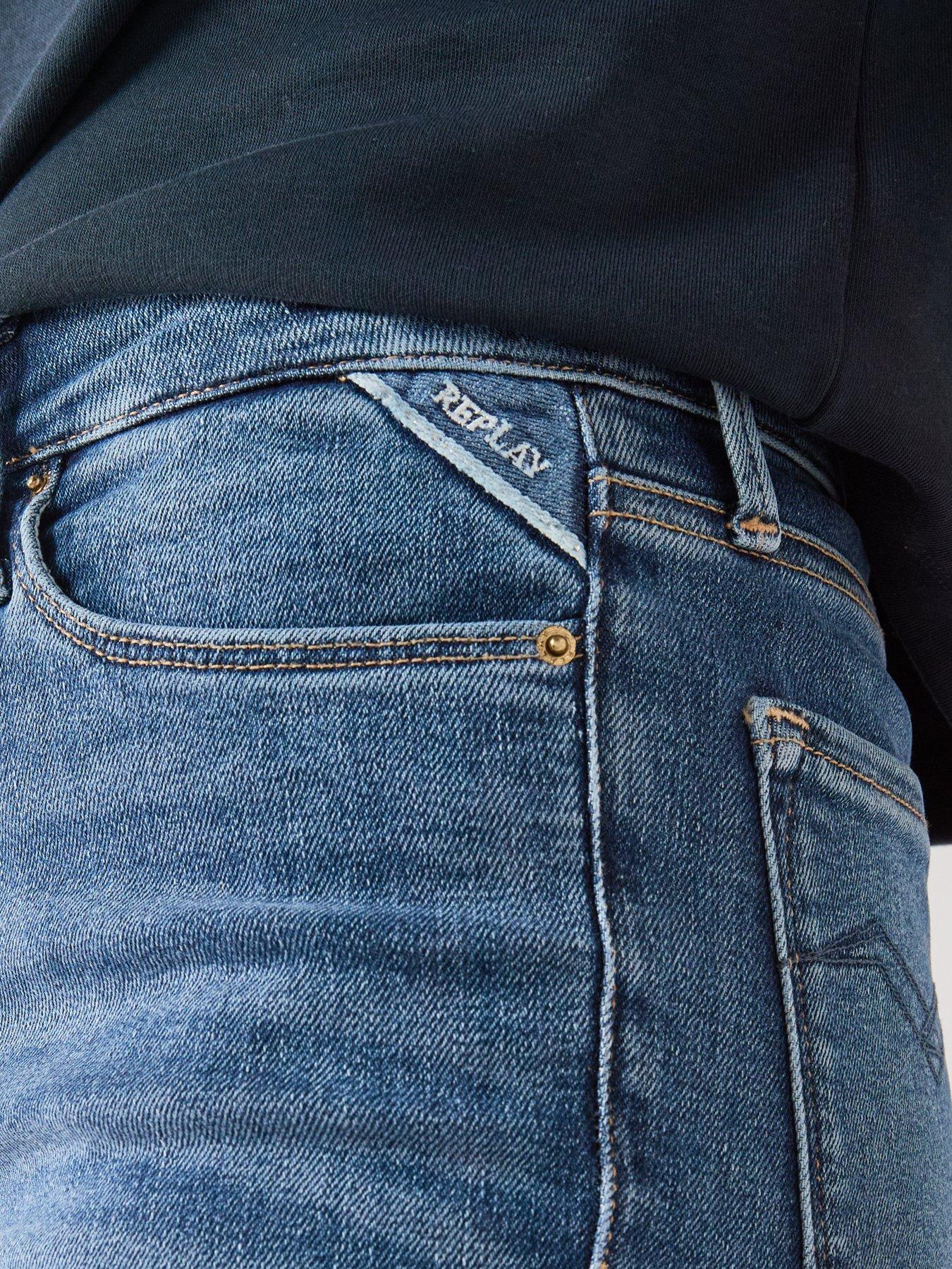 Image 4 of 6 of Replay Straight Leg High Waist - Blue
