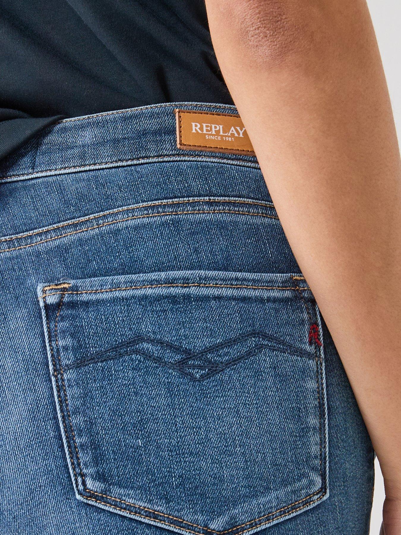 Image 5 of 6 of Replay Straight Leg High Waist - Blue