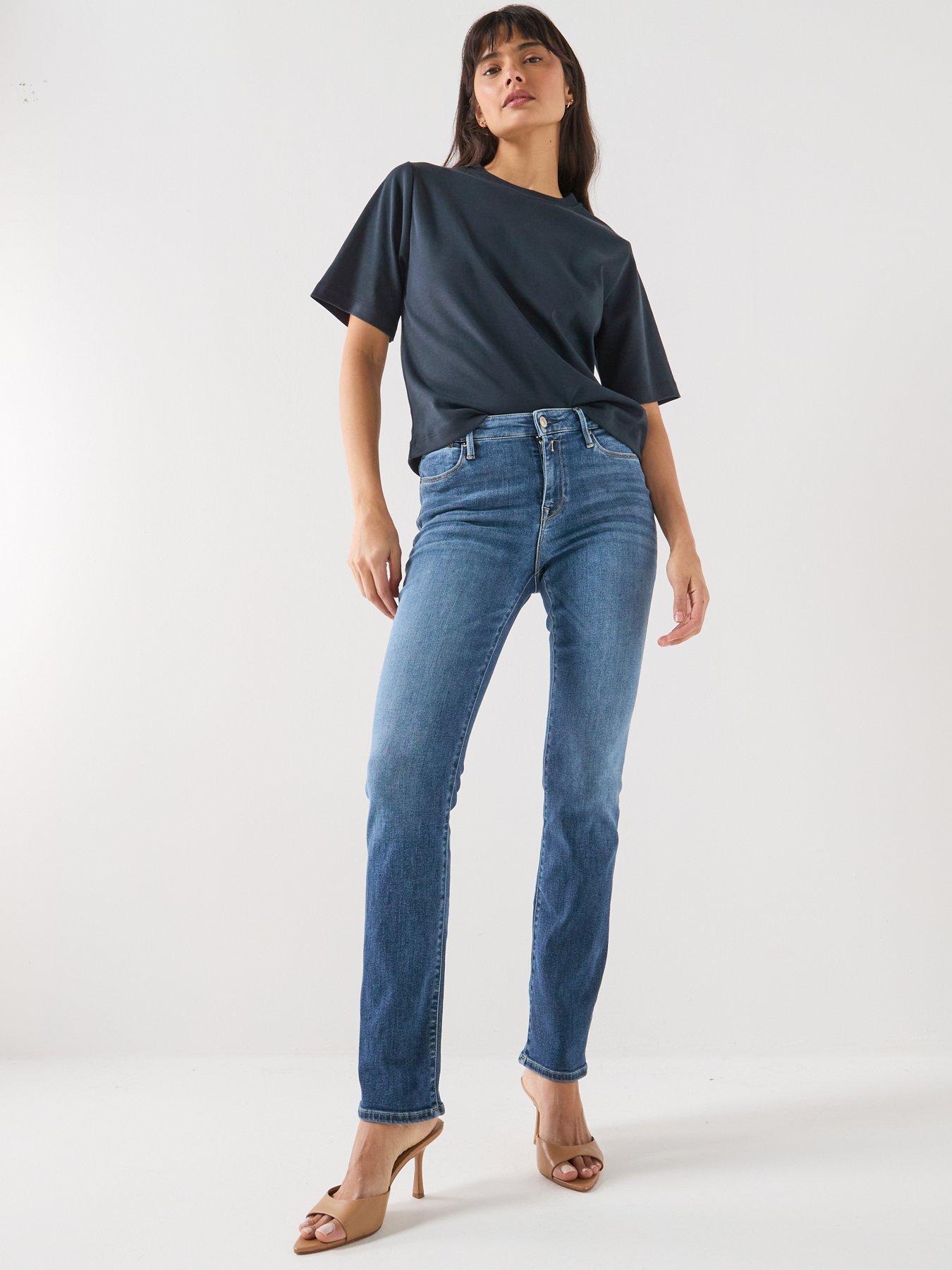 Image 6 of 6 of Replay Straight Leg High Waist - Blue