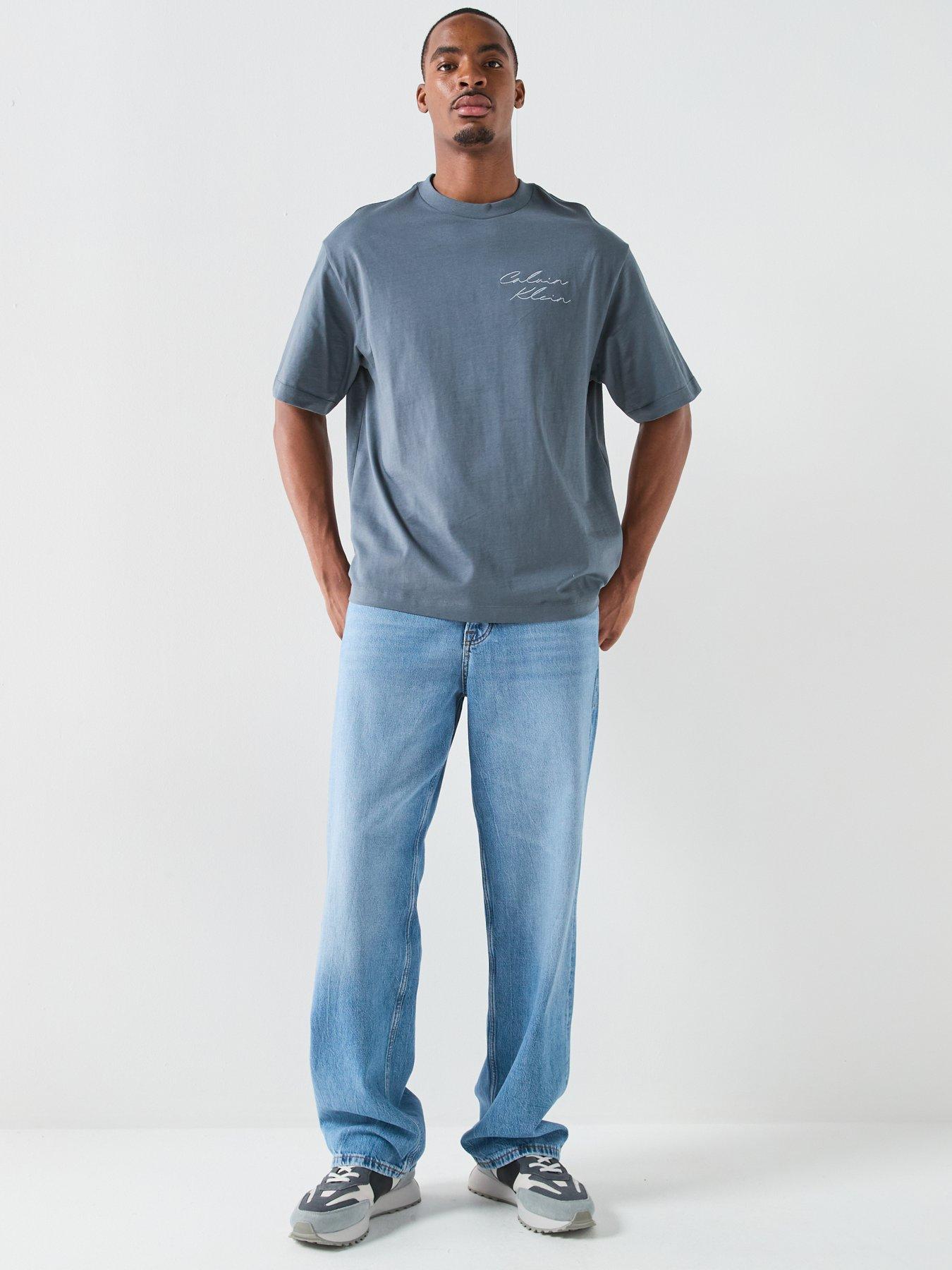 Image 3 of 5 of Calvin Klein Jeans Back Embroidered Graphic Relaxed T-Shirt -Turbulence