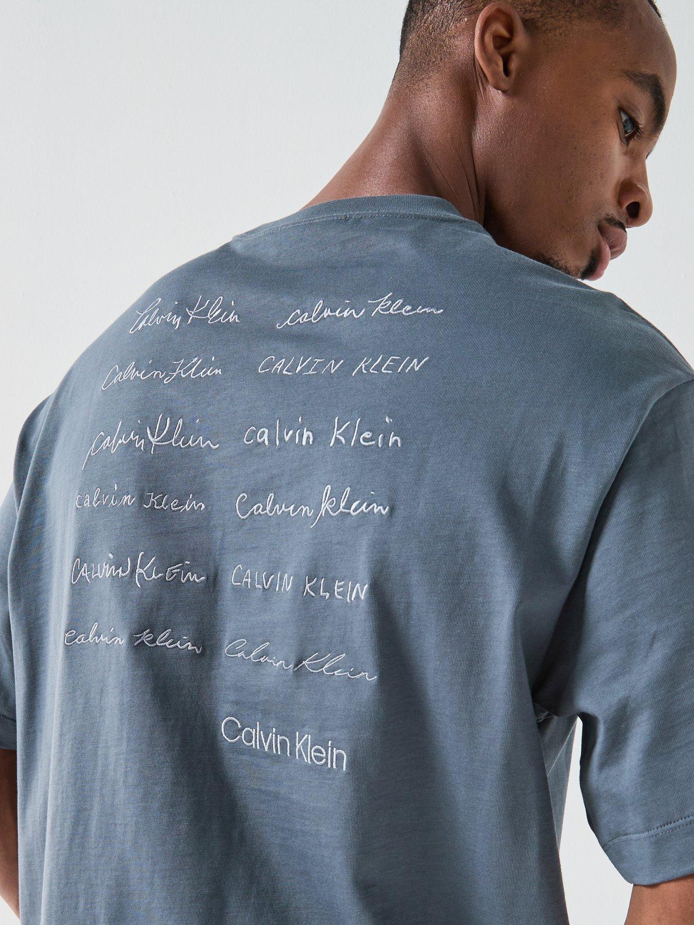 Image 4 of 5 of Calvin Klein Jeans Back Embroidered Graphic Relaxed T-Shirt -Turbulence