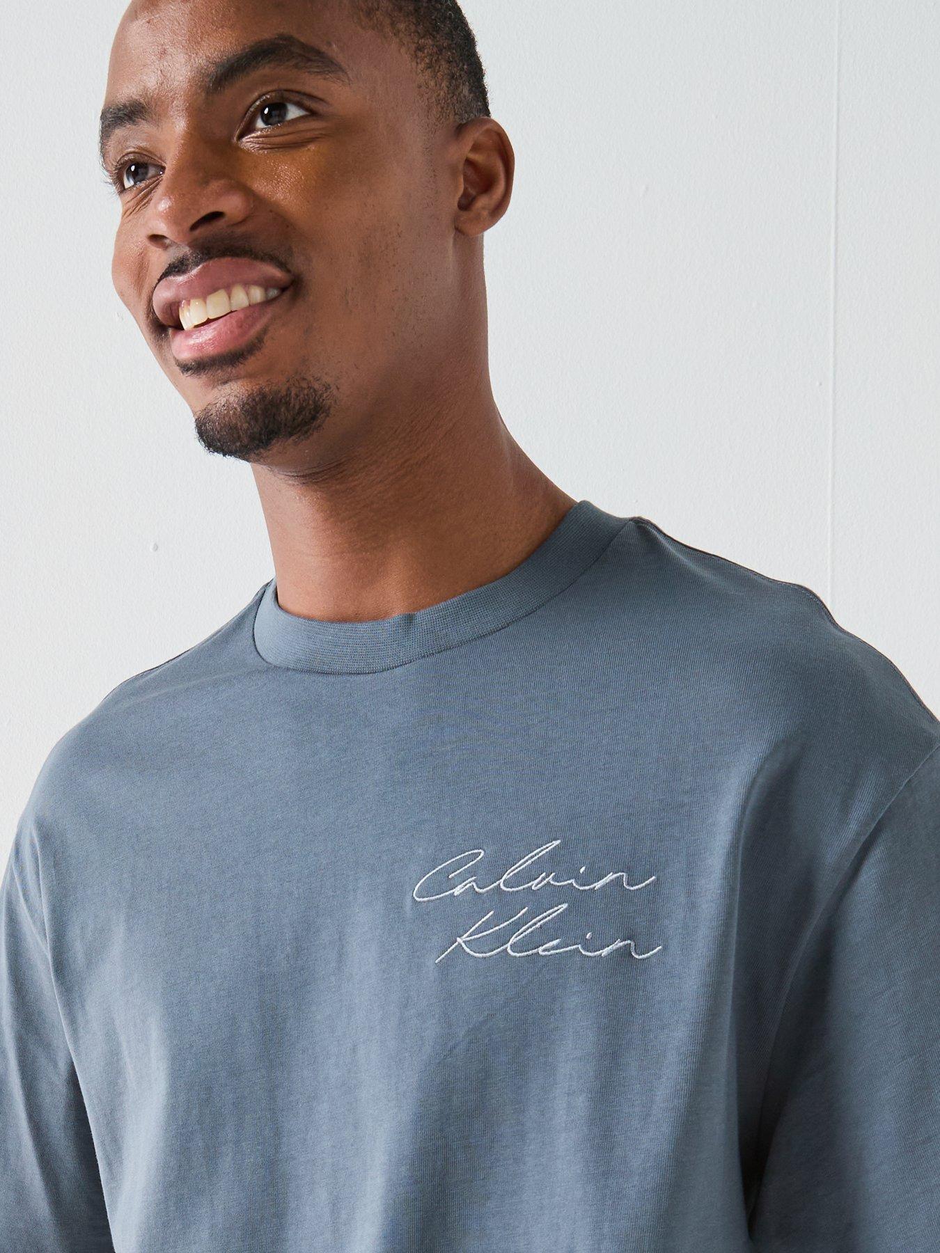 Image 5 of 5 of Calvin Klein Jeans Back Embroidered Graphic Relaxed T-Shirt -Turbulence