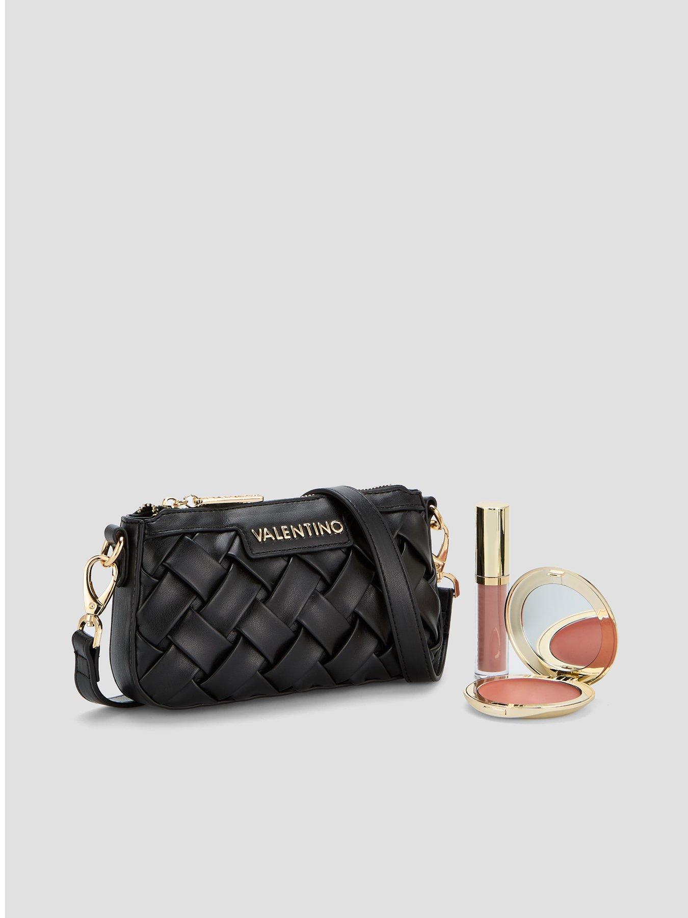 front image of valentino-ennis-shoulder-bag-black