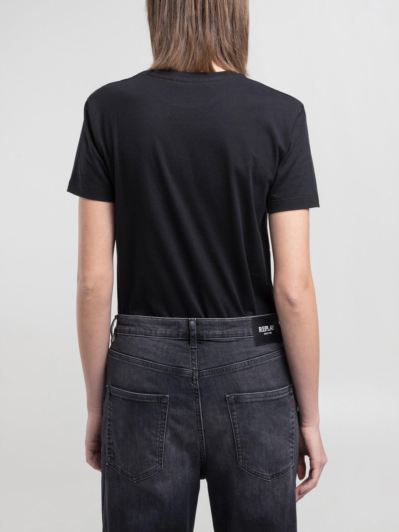 stillFront image of replay-short-sleeve-t-shirt-black