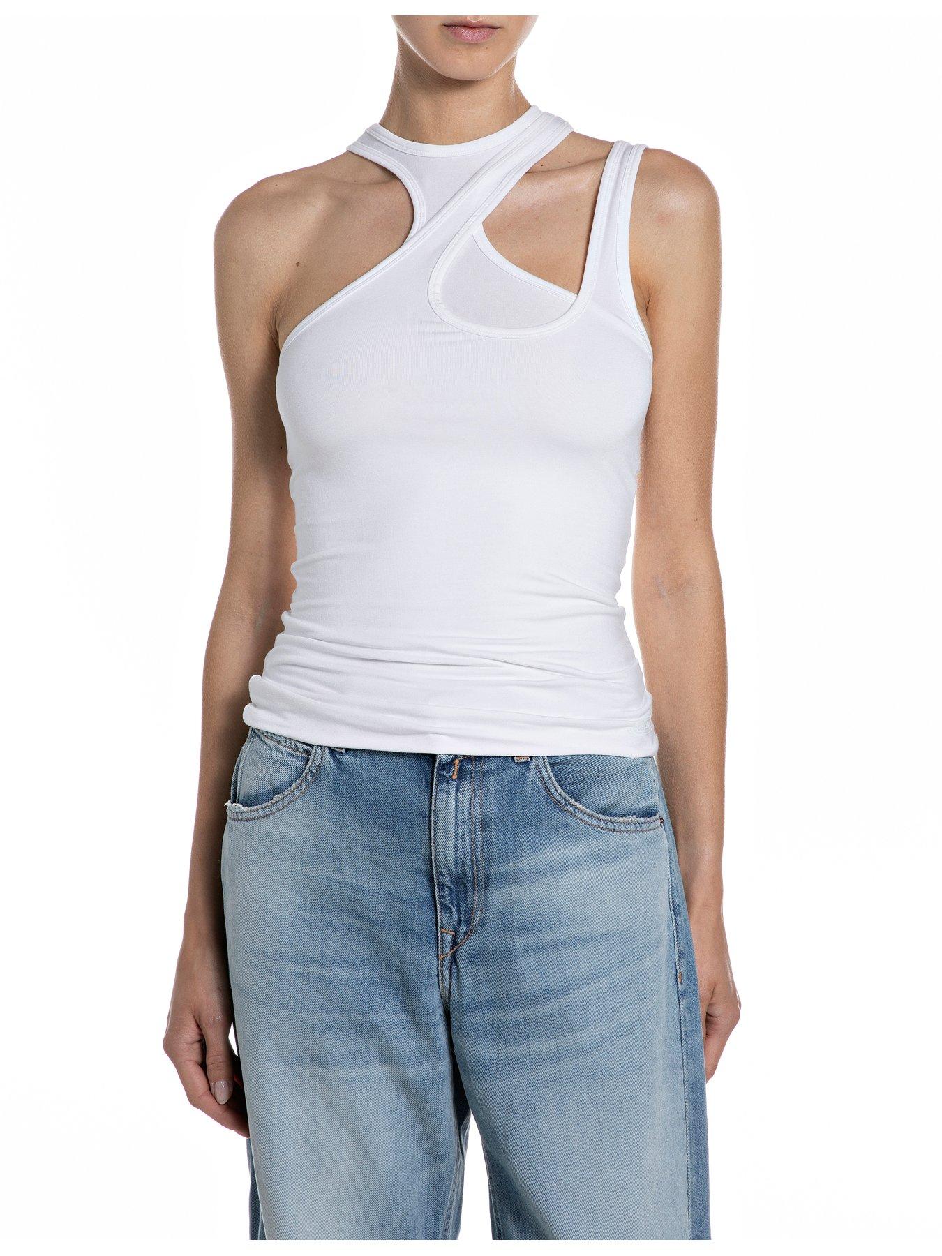 Replay Strappy Asymmetric Vest - White