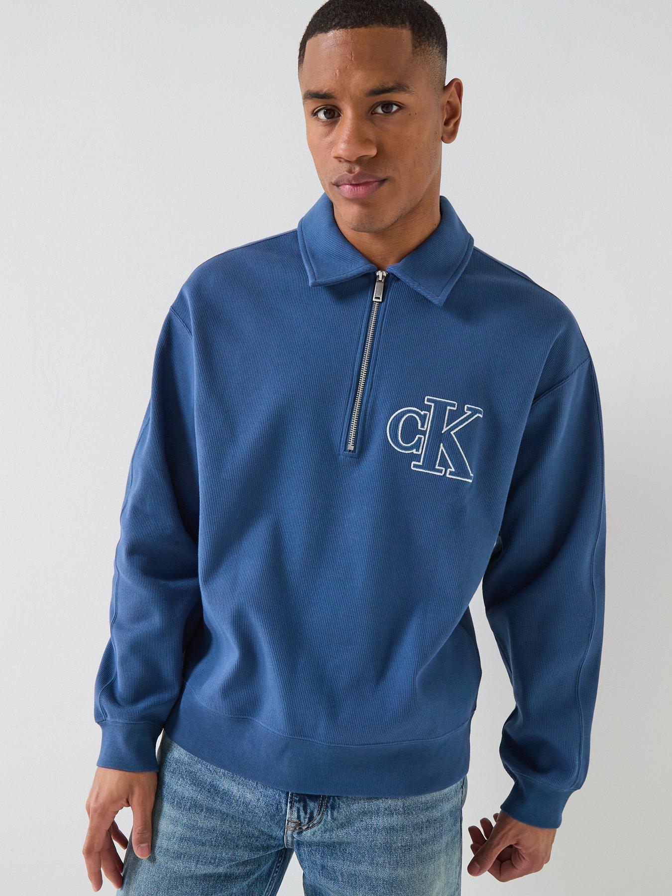 Calvin Klein Jeans Ribbed Crew Sweatshirt - Blue