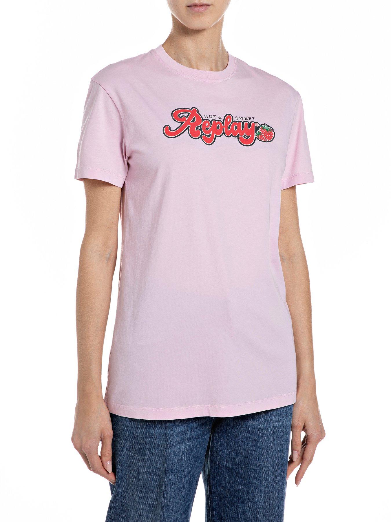 Replay Logo T-Shirt - Pink