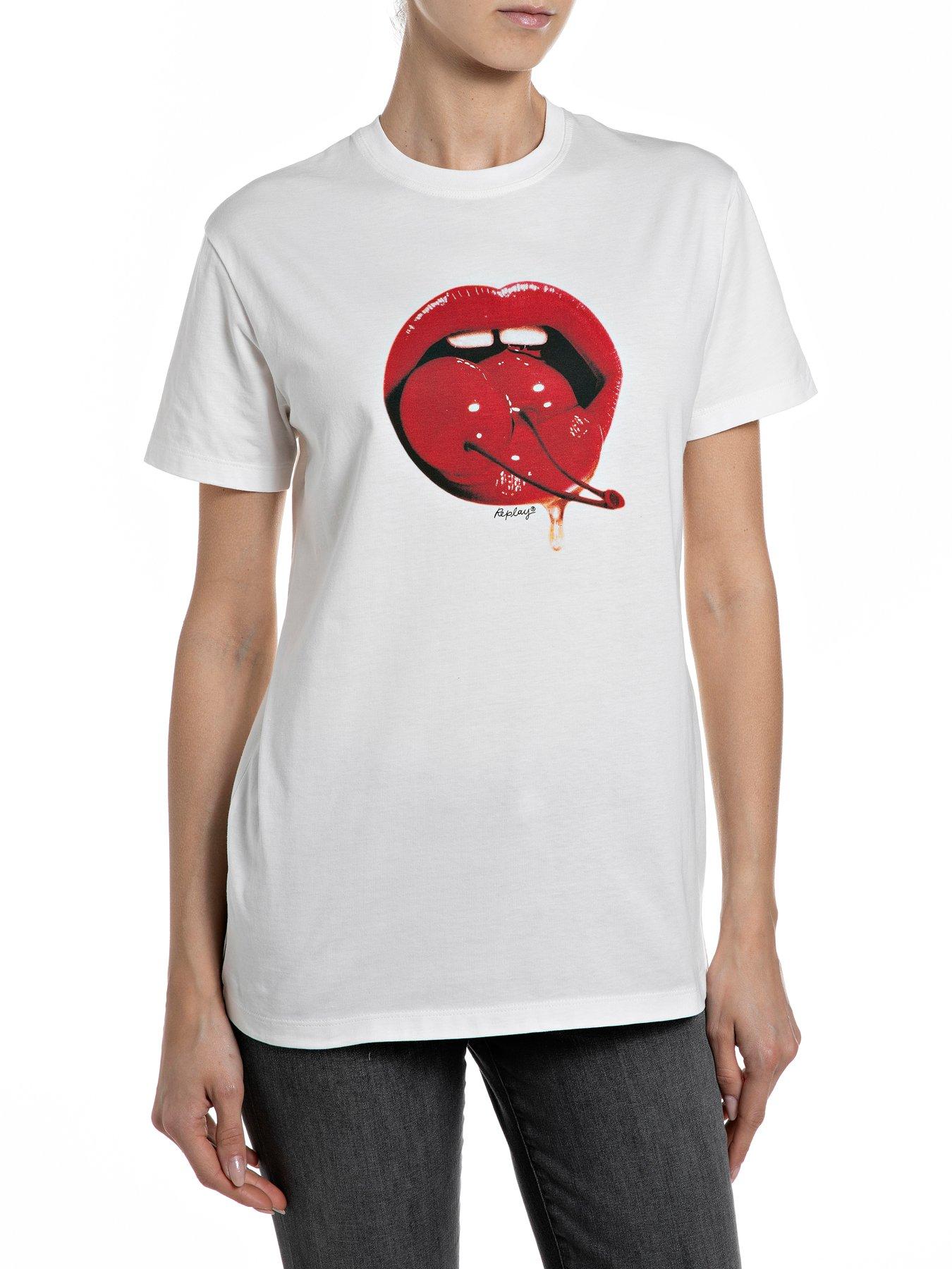 front image of replay-lips-t-shirt