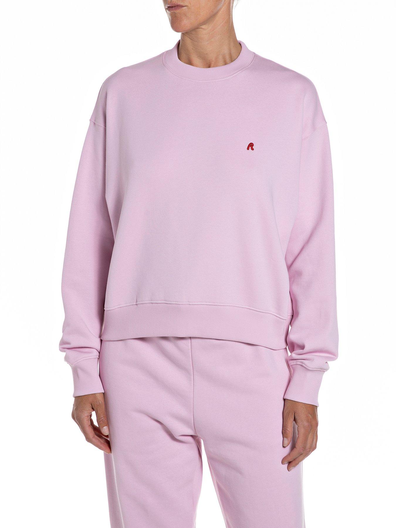 replay-small-logo-sweatshrt-pink
