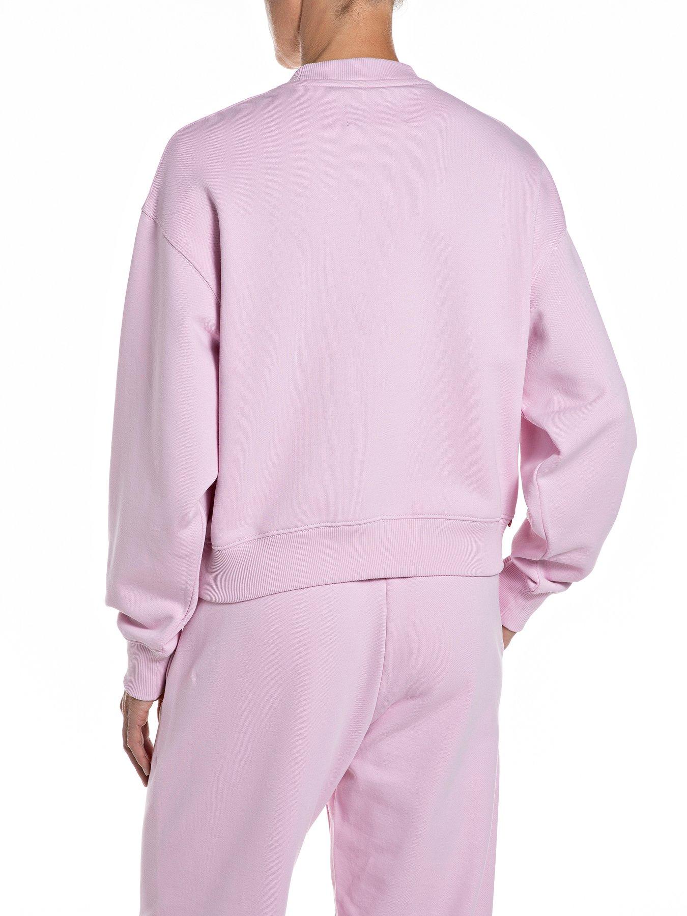  image of replay-small-logo-sweatshrt-pink