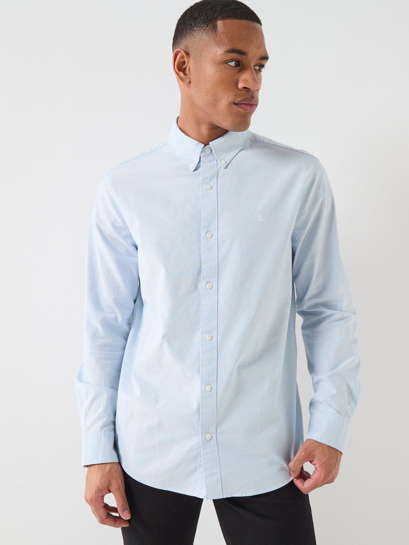 Calvin Klein Jeans Solid Oxford Classic Plain Shirt - Blue