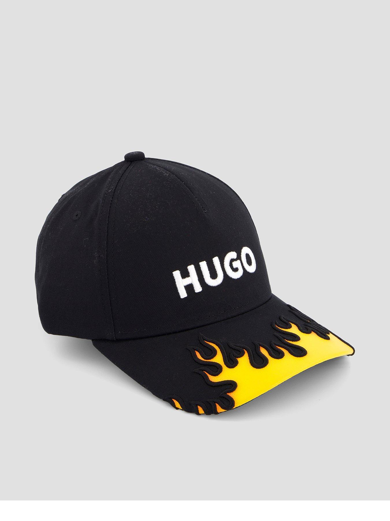 front image of hugo-jad-flame-baseball-cap-black