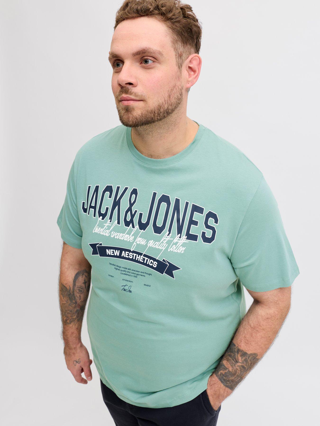  image of jack-jones-plus-logo-t-shirt-aqua