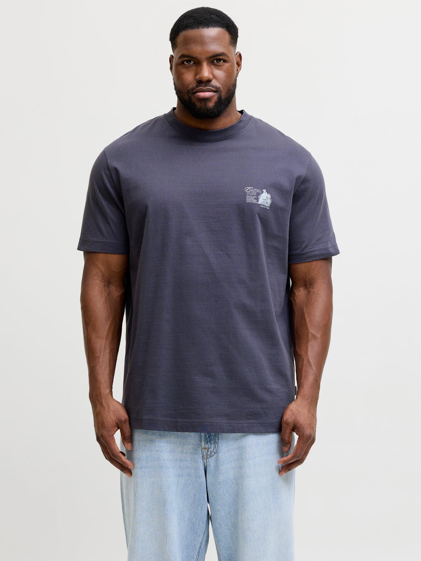 Jack & Jones Plus Maine Back Graphic T-Shirt - Dark Grey
