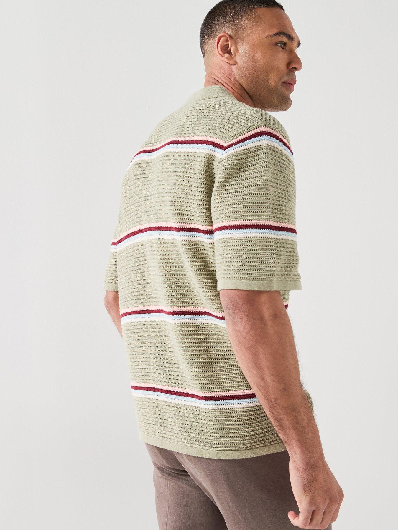 Image 2 of 5 of Jack & Jones Short Sleeve Knit Polo Cardigan - Green