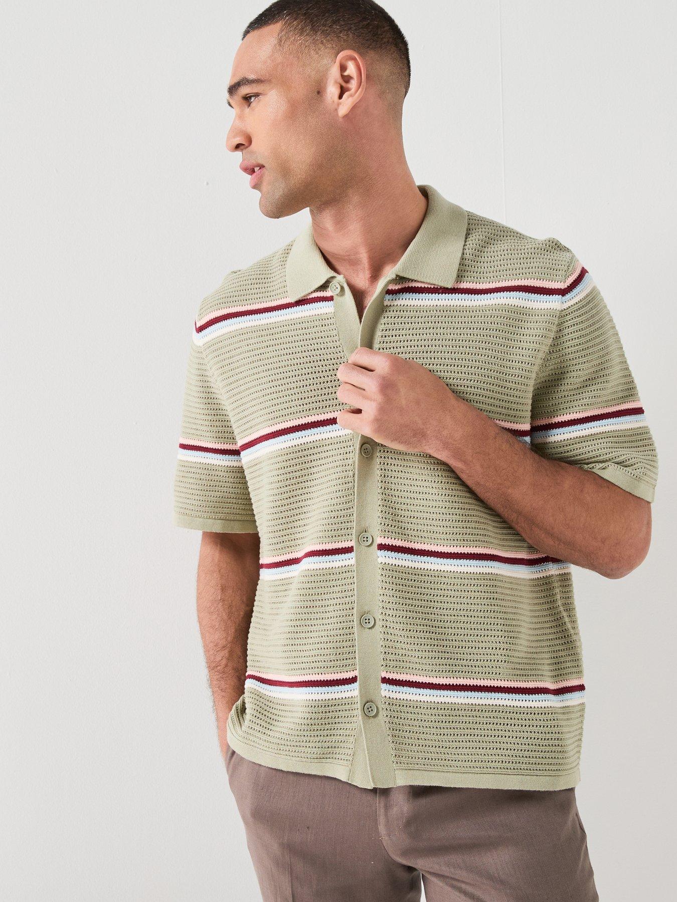 Image 4 of 5 of Jack & Jones Short Sleeve Knit Polo Cardigan - Green