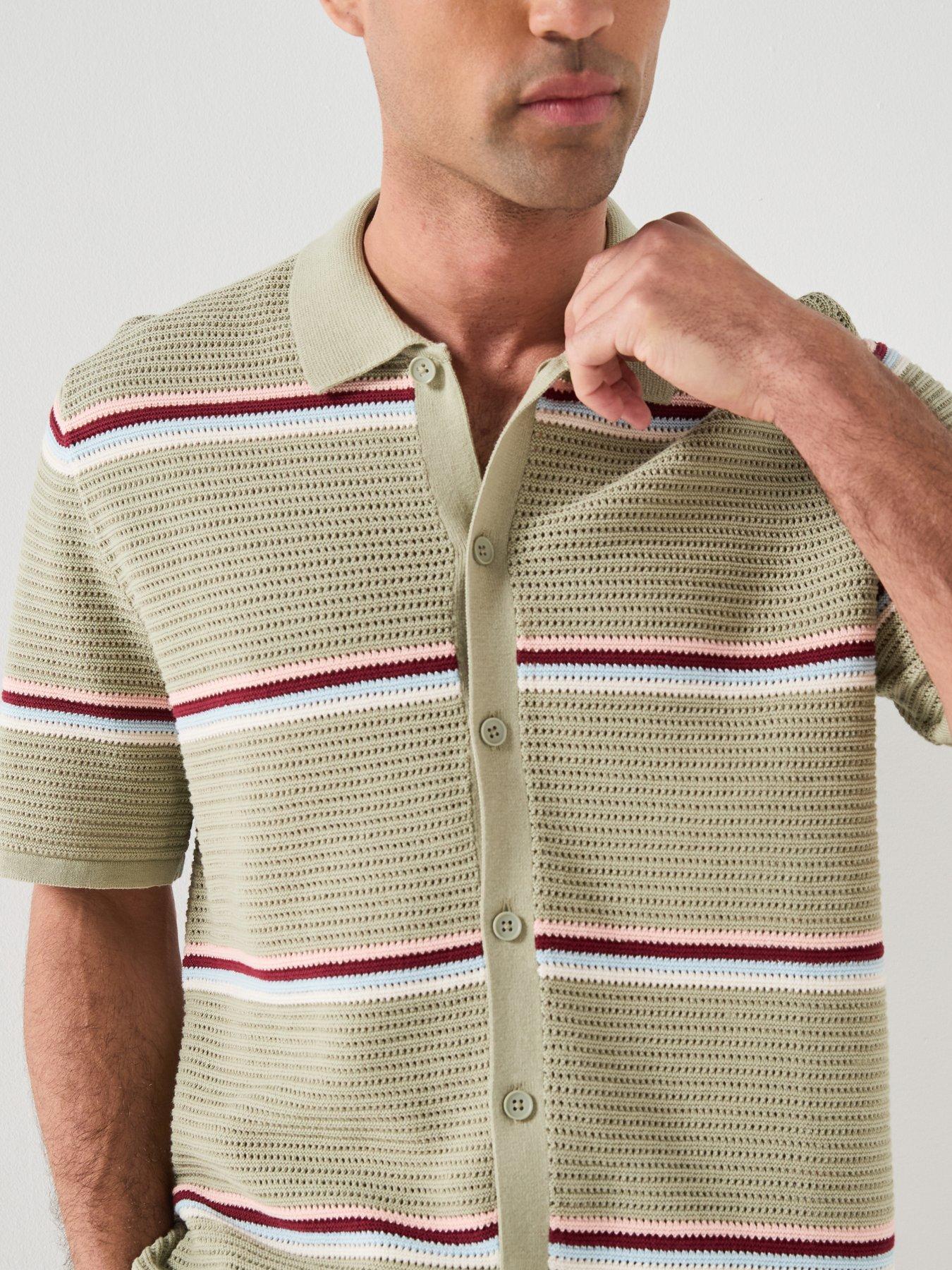Image 5 of 5 of Jack & Jones Short Sleeve Knit Polo Cardigan - Green