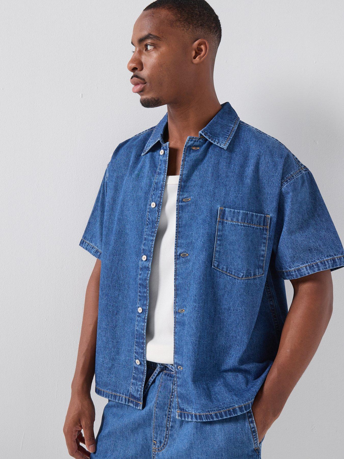 Jack & Jones Denim Short Sleeve Shirt - Blue
