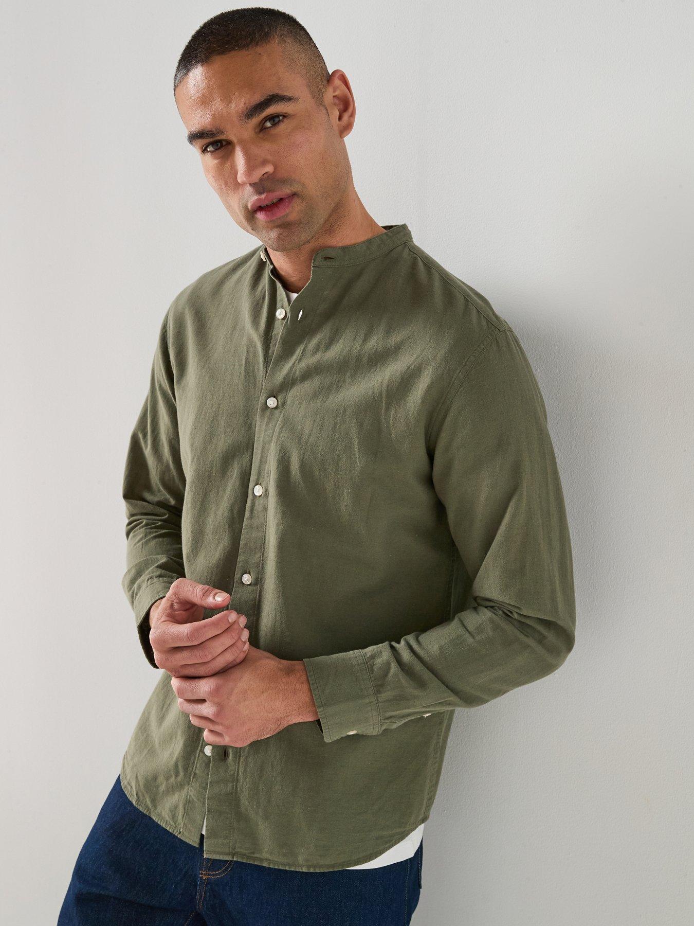 jack-jones-linen-blend-long-sleeve-shirt-green