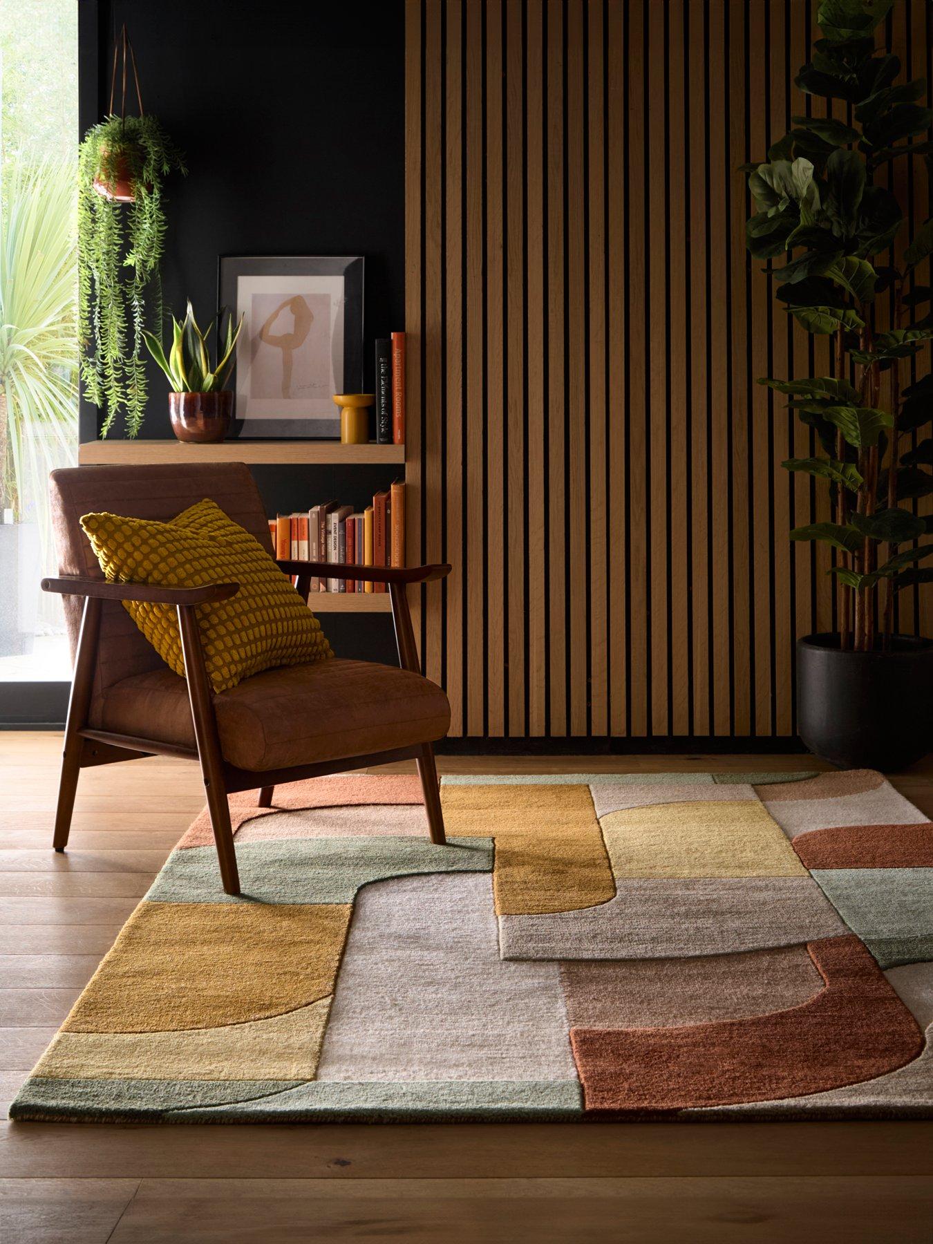 front image of the-very-collection-retro-deco-rug-tan