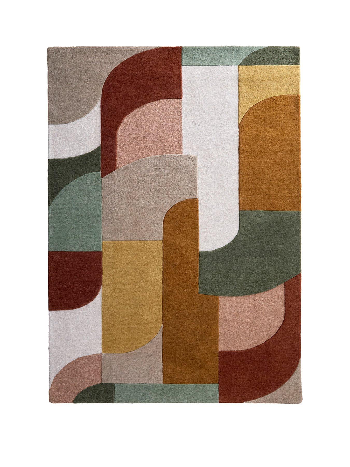stillFront image of the-very-collection-retro-deco-rug-tan