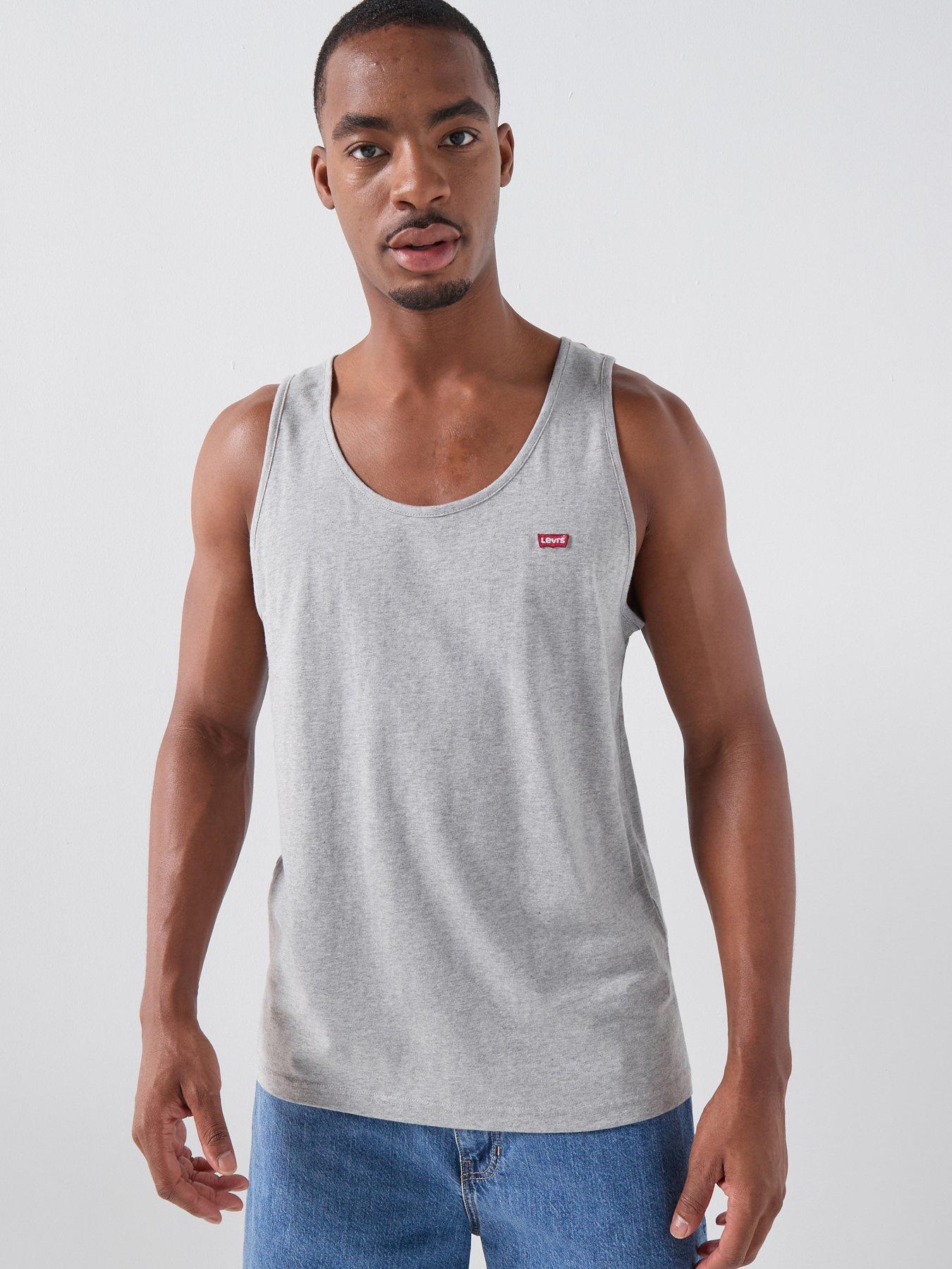 front image of levis-housemark-vest-grey