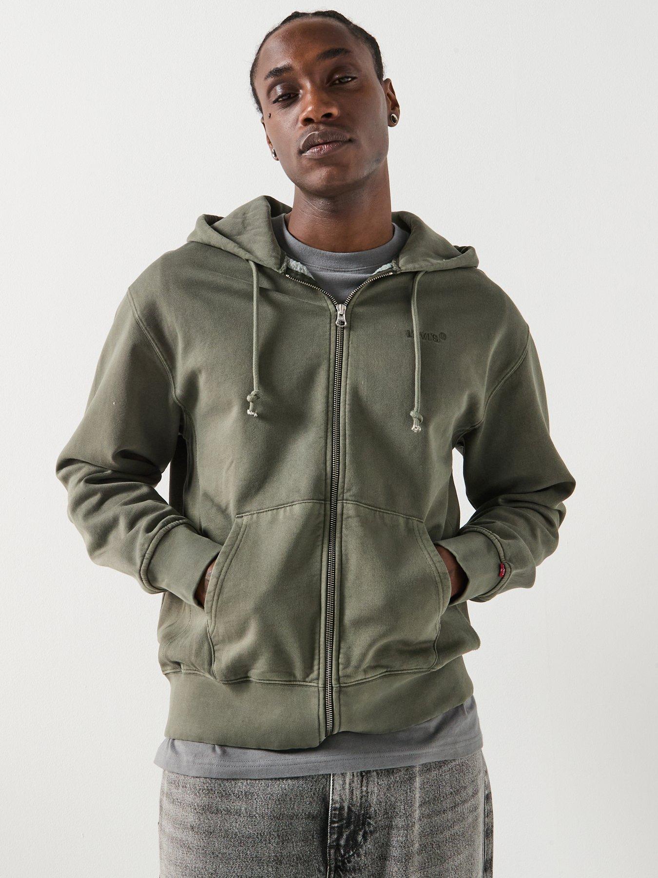 Image 1 of 6 of Levi's Authentic Relaxed Fit Zip Hoodie - Green