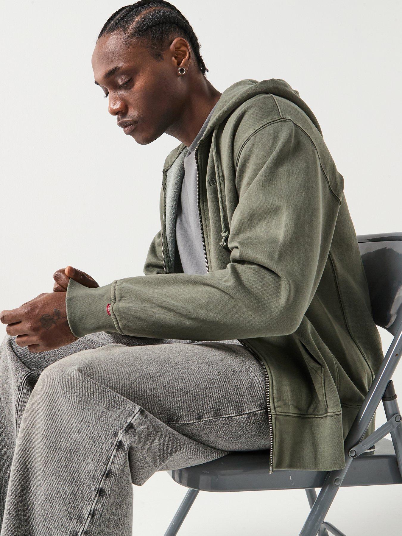 Image 4 of 6 of Levi's Authentic Relaxed Fit Zip Hoodie - Green
