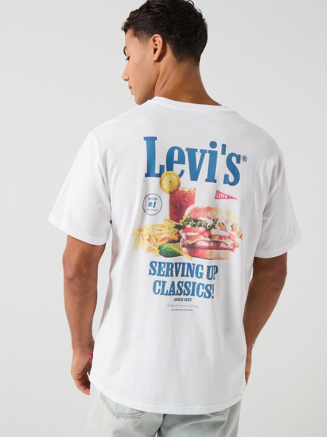 Image 1 of 6 of Levi's Serving Up Classics Back Graphic Relaxed Fit T-Shirt - White