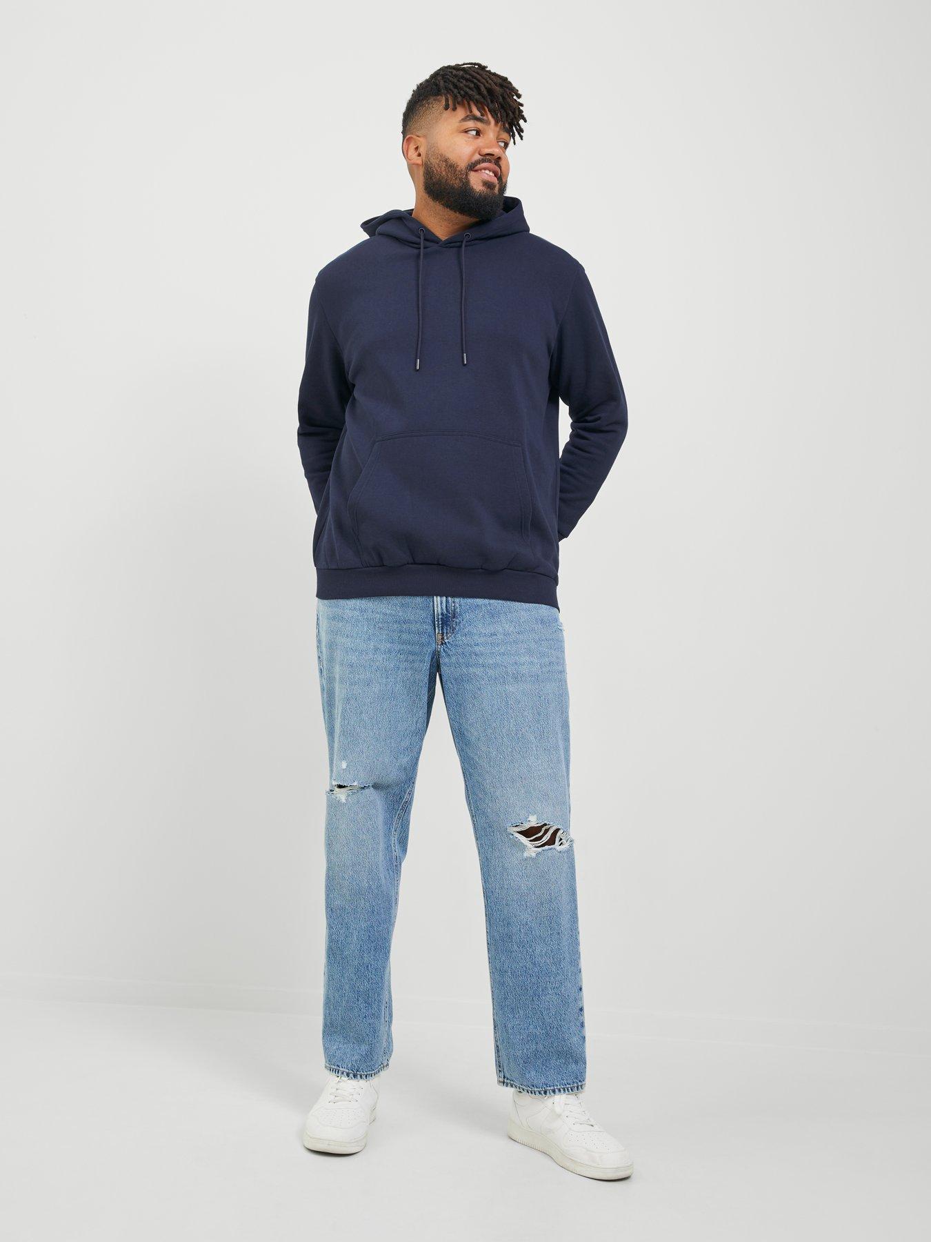  image of jack-jones-plus-bradley-hoodie-navy