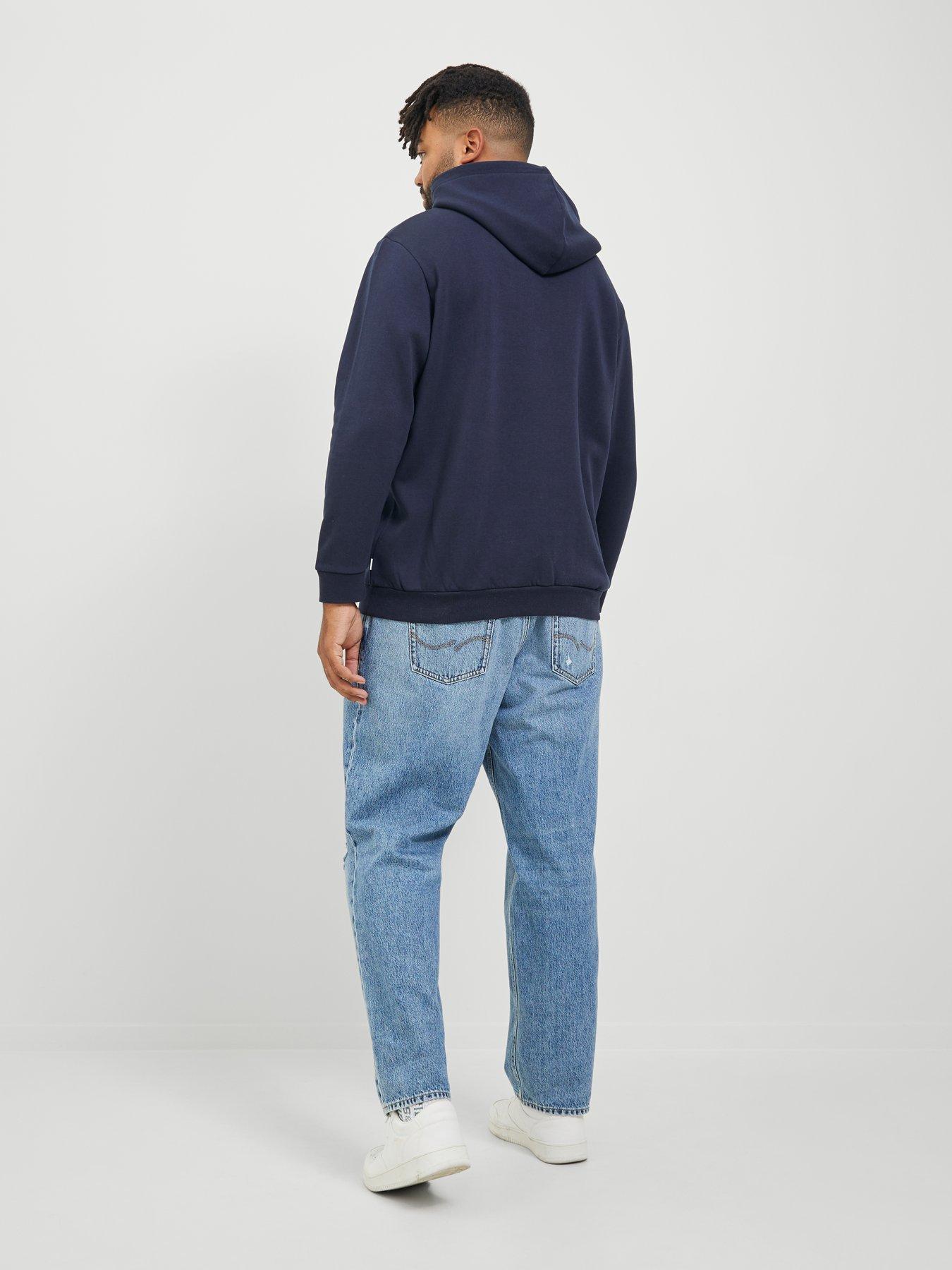  image of jack-jones-plus-bradley-hoodie-navy