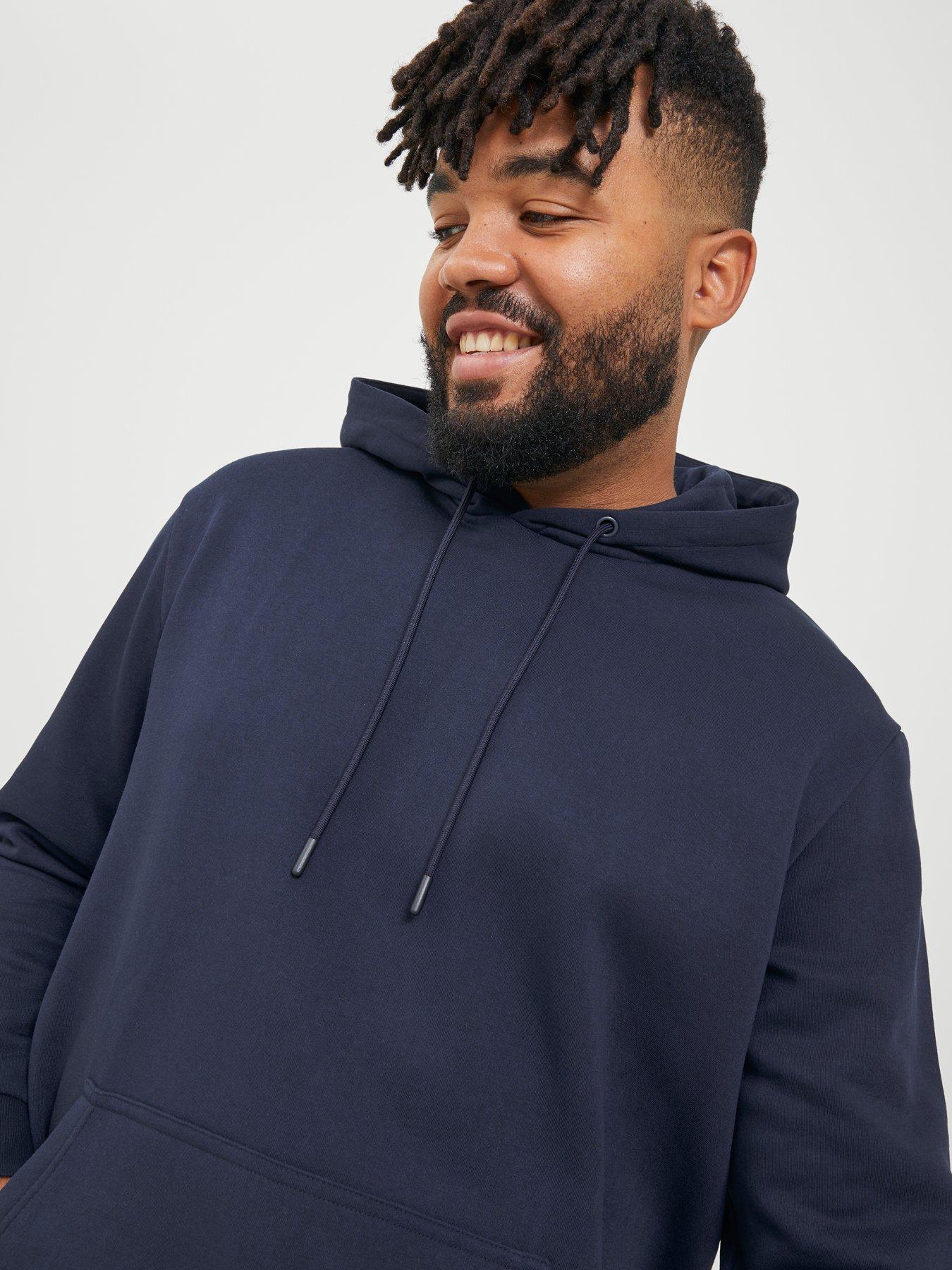  image of jack-jones-plus-bradley-hoodie-navy