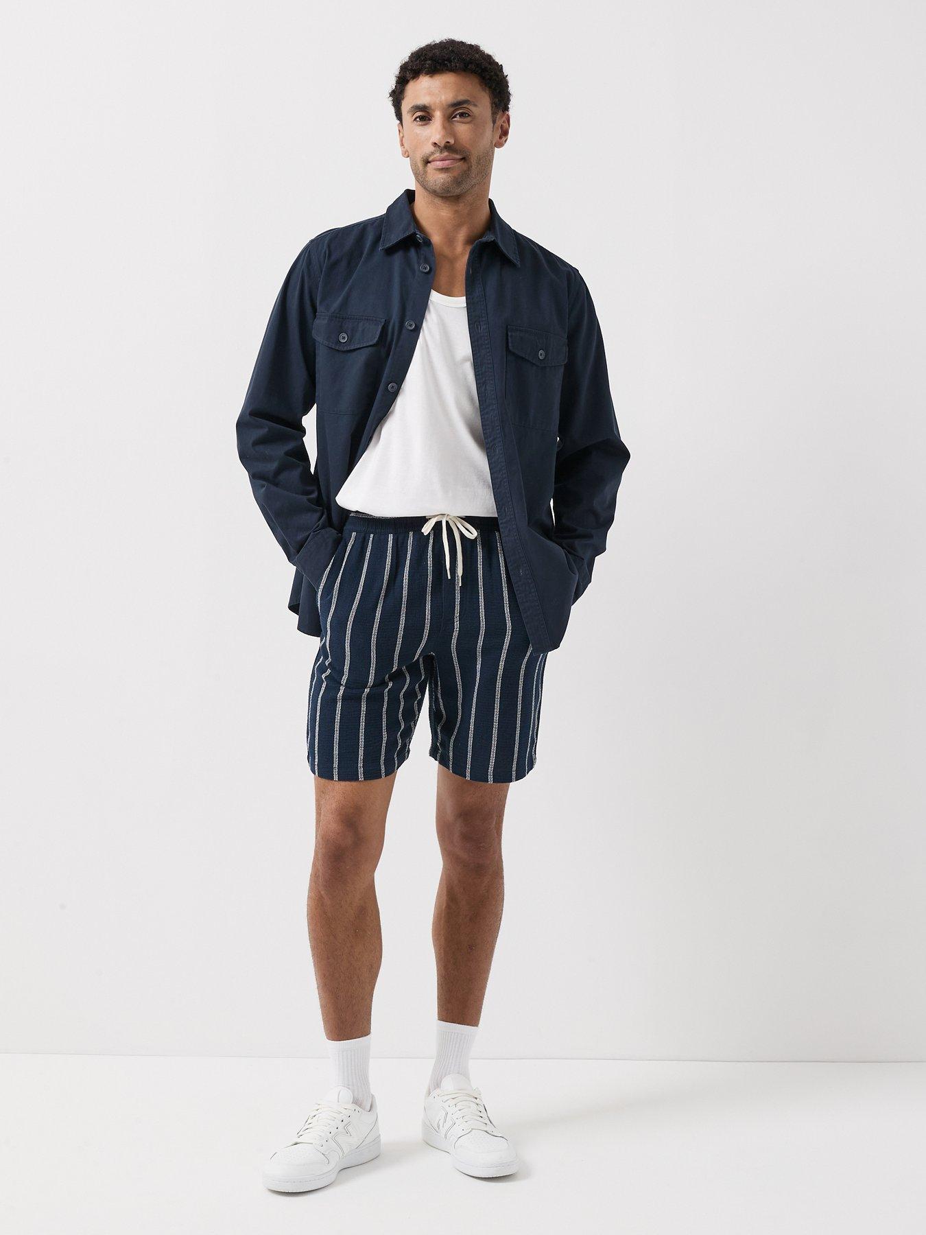 Image 3 of 6 of Jack & Jones Jaiden Coba Stripe Shorts - Sky Captain