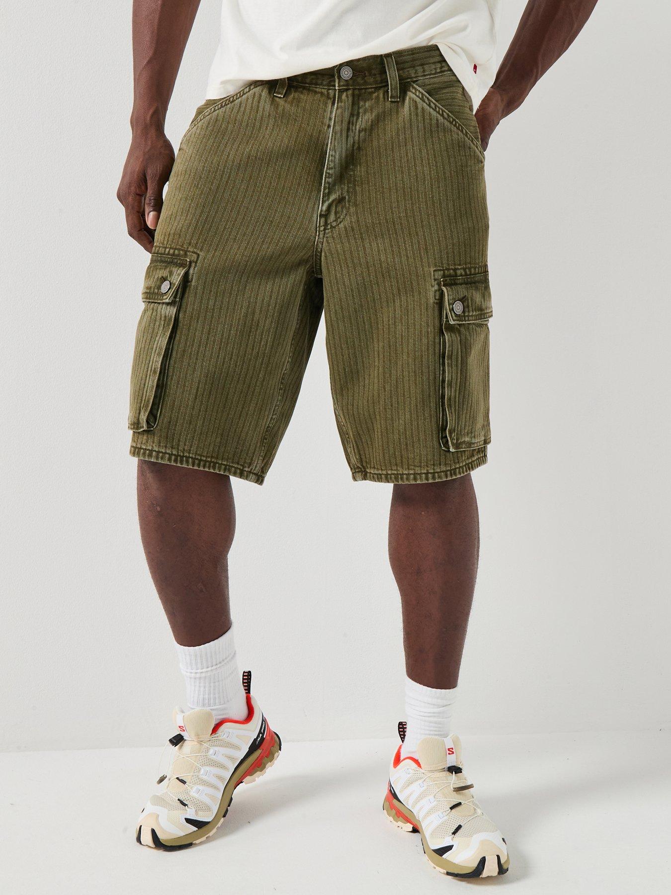 Levi's 478 Baggy Fit Cargo Denim Shorts- Forest Badge Green