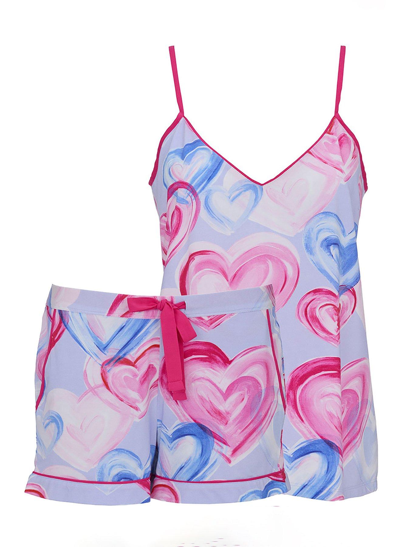 Image 4 of 4 of Cyberjammies Chloe Heart Printed Jersey Cami &amp; Shorts Set - Pink