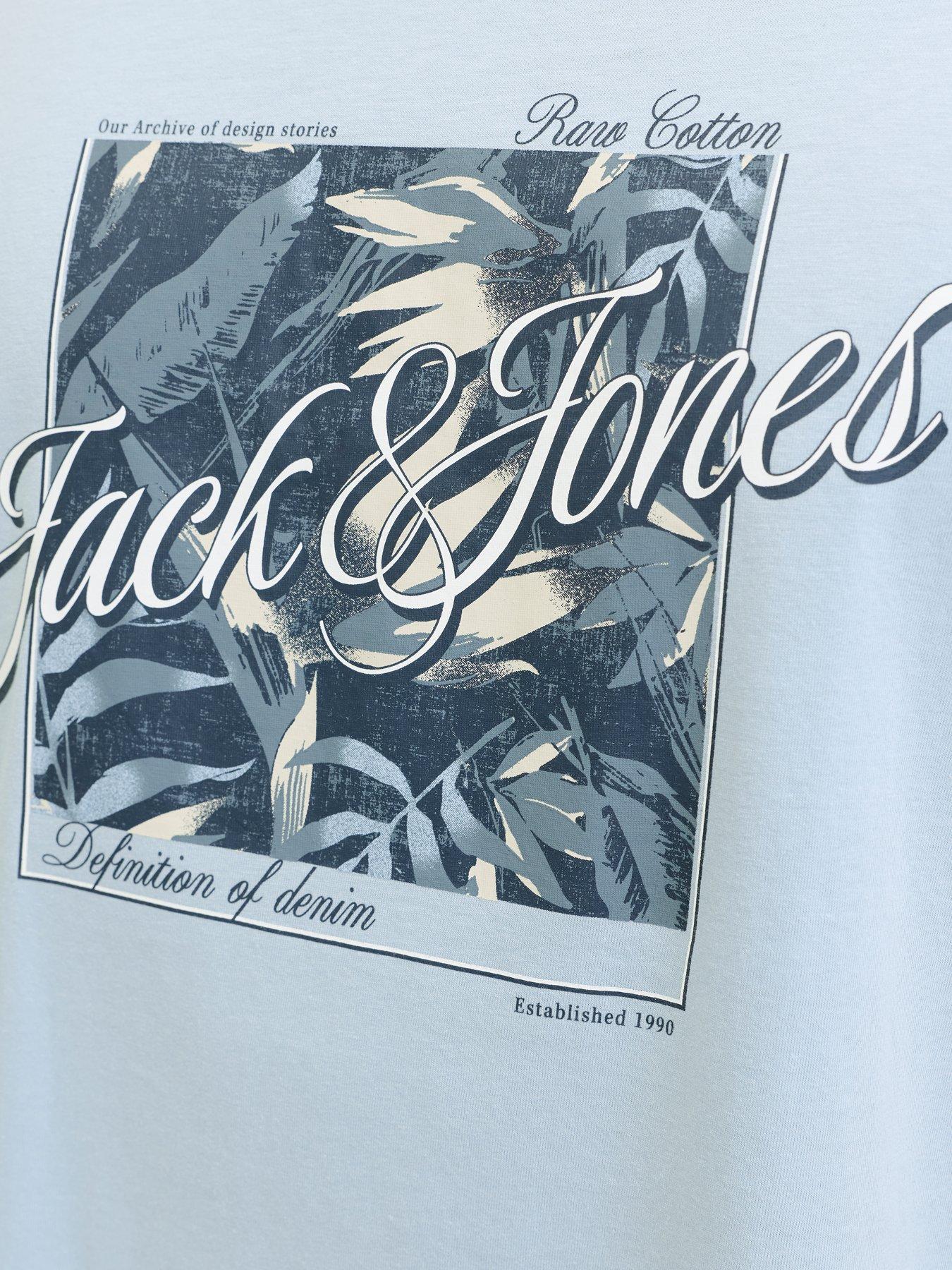  image of jack-jones-plus-honolulu-graphic-t-shirt-light-blue