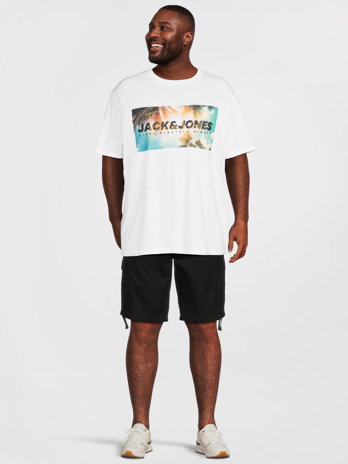 Image 3 of 5 of Jack & Jones Plus Indiana T-Shirt - White