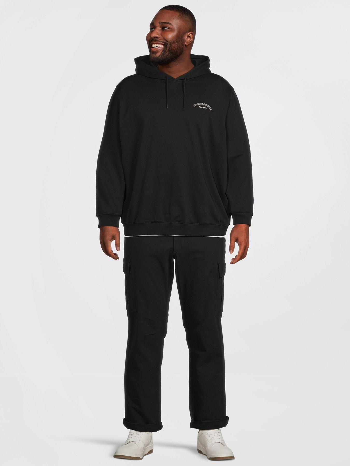  image of jack-jones-plus-college-hoodie-black